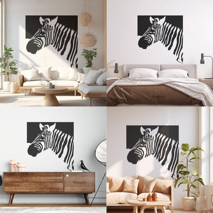 Mural And Wall Vinyl Decal Zebra Animal Modern Style Removable Without Leaving Glue