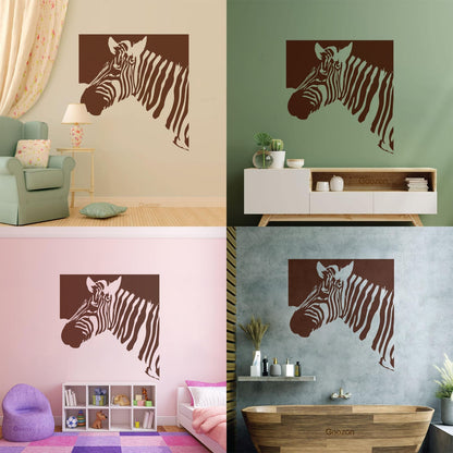 Mural And Wall Vinyl Decal Zebra Animal Modern Style Removable Without Leaving Glue