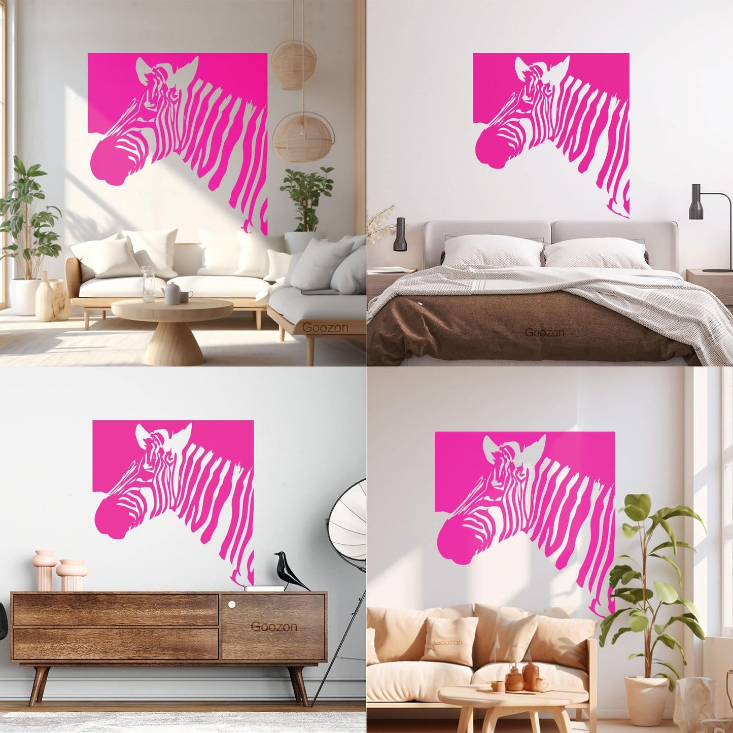 Mural And Wall Vinyl Decal Zebra Animal Modern Style Removable Without Leaving Glue