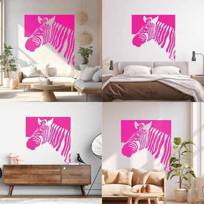 Mural And Wall Vinyl Decal Zebra Animal Modern Style Removable Without Leaving Glue
