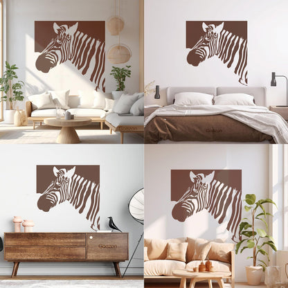 Mural And Wall Vinyl Decal Zebra Animal Modern Style Removable Without Leaving Glue
