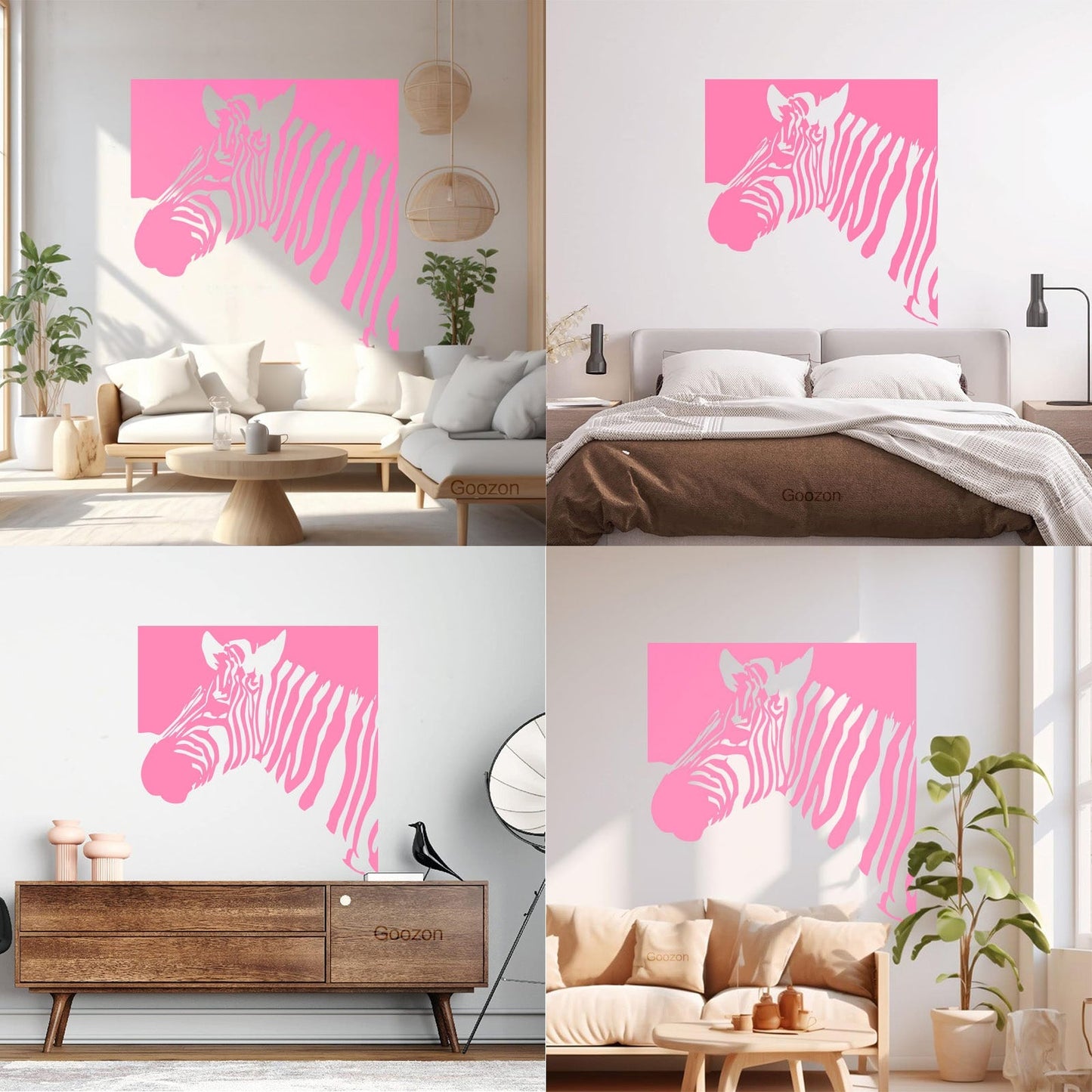 Mural And Wall Vinyl Decal Zebra Animal Modern Style Removable Without Leaving Glue
