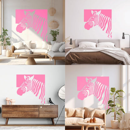 Mural And Wall Vinyl Decal Zebra Animal Modern Style Removable Without Leaving Glue