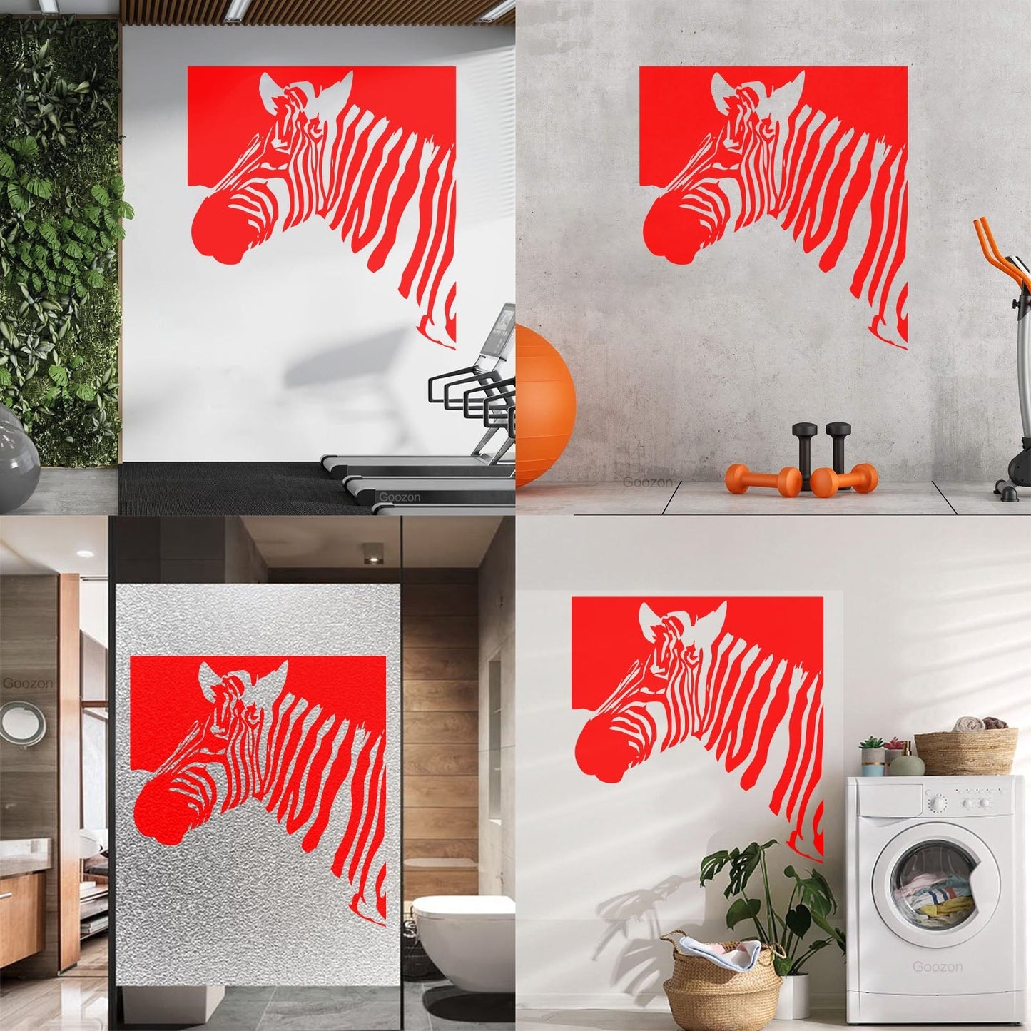 Mural And Wall Vinyl Decal Zebra Animal Modern Style Removable Without Leaving Glue