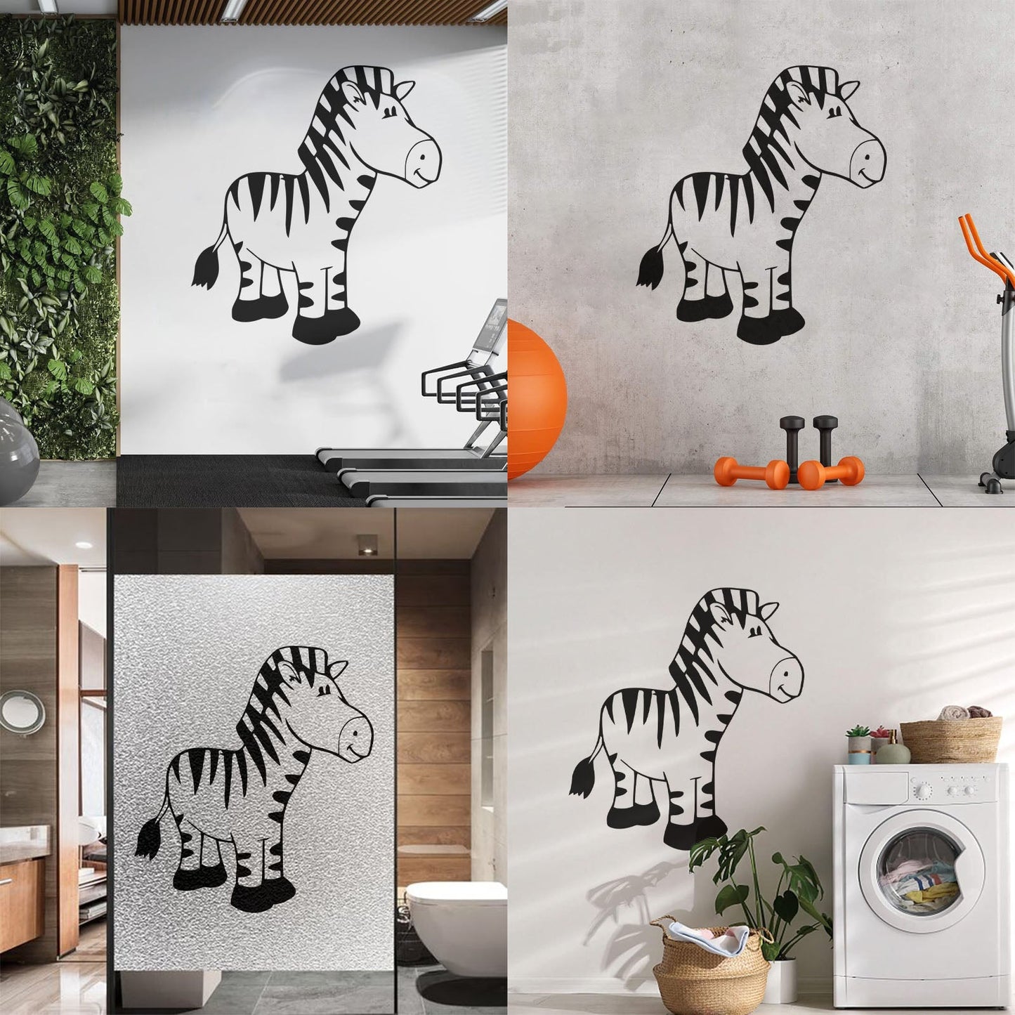 Wall Stickers Paster Paper Zebra Animal Kids Baby Nursery Self Adhesive