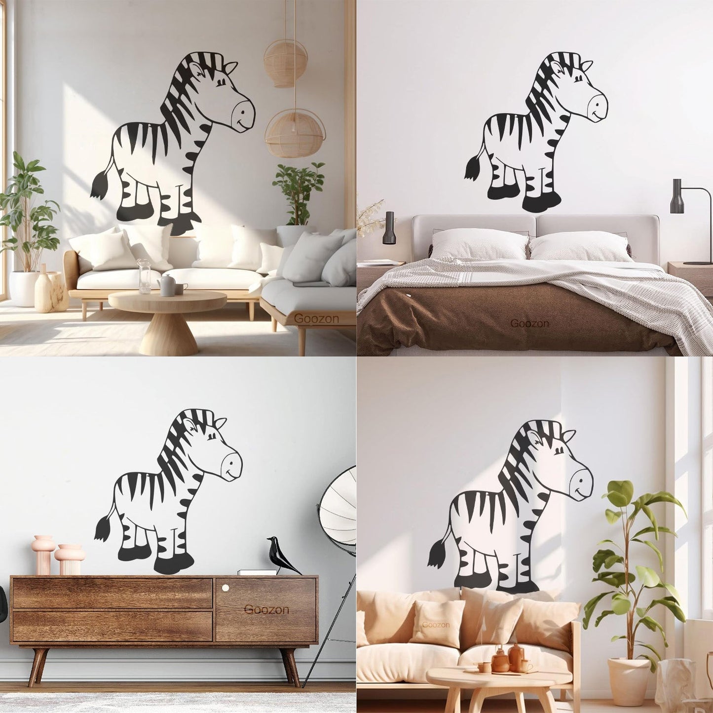 Wall Stickers Paster Paper Zebra Animal Kids Baby Nursery Self Adhesive