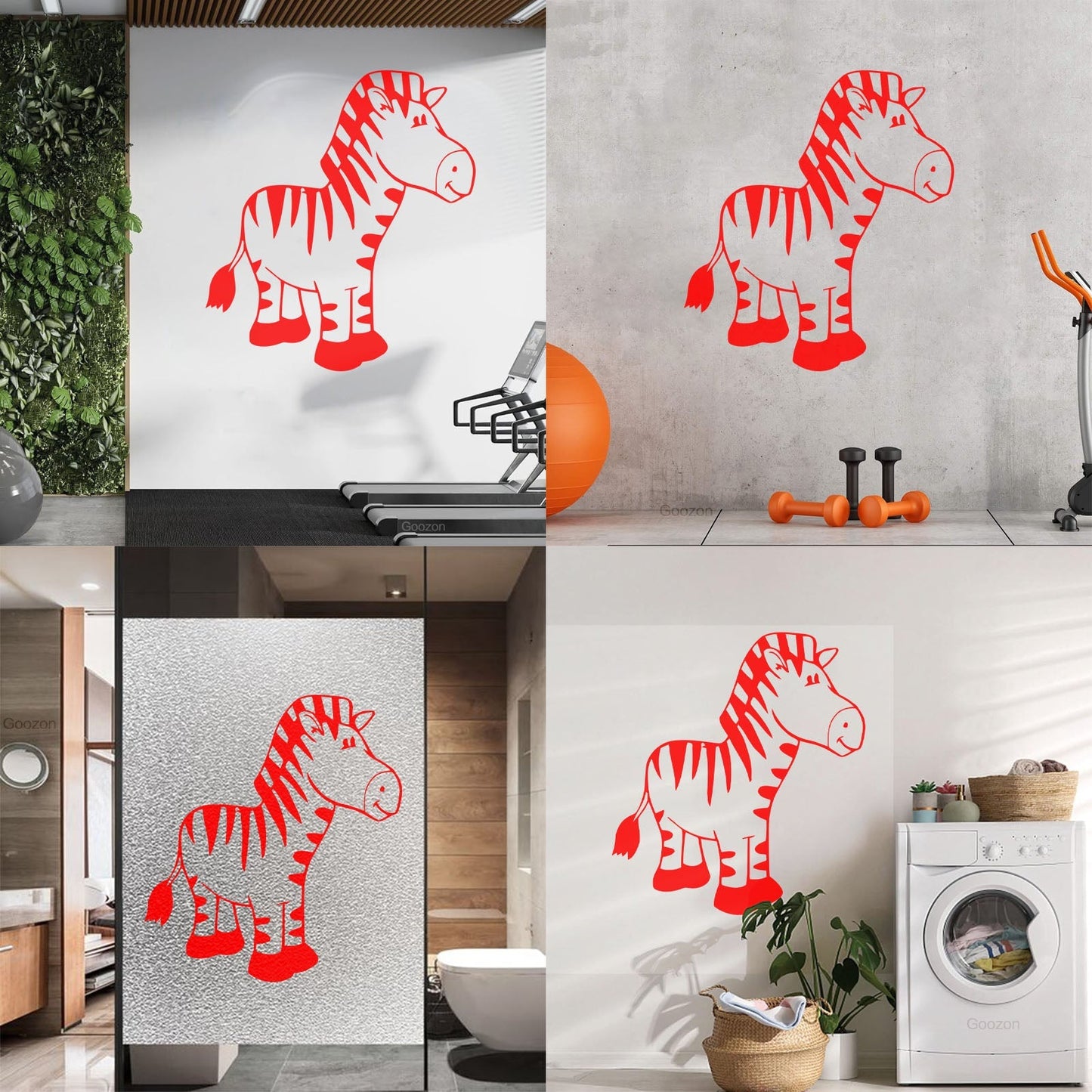 Wall Stickers Paster Paper Zebra Animal Kids Baby Nursery Self Adhesive
