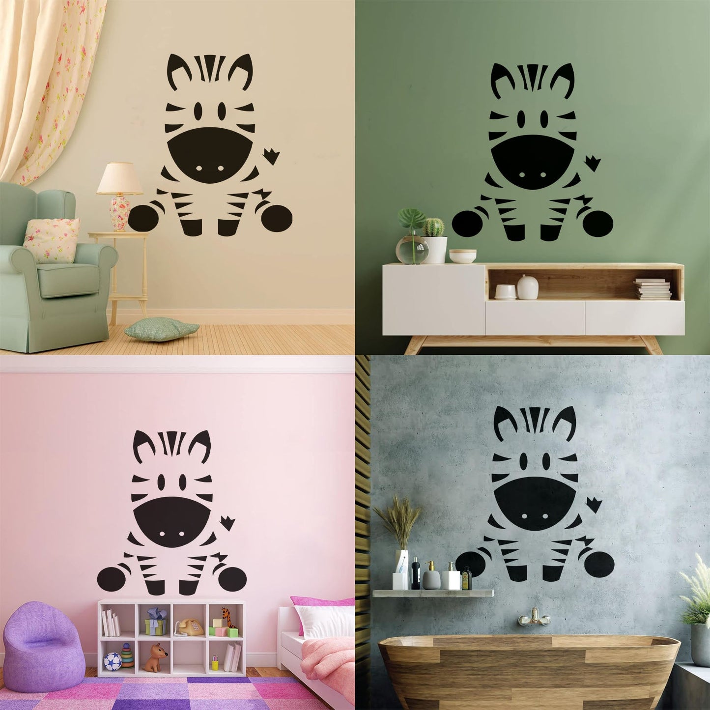 Wall Vinyl Sticker Decor Zebra Animal Funny Kids Children Do Not Damage The Wall Surface