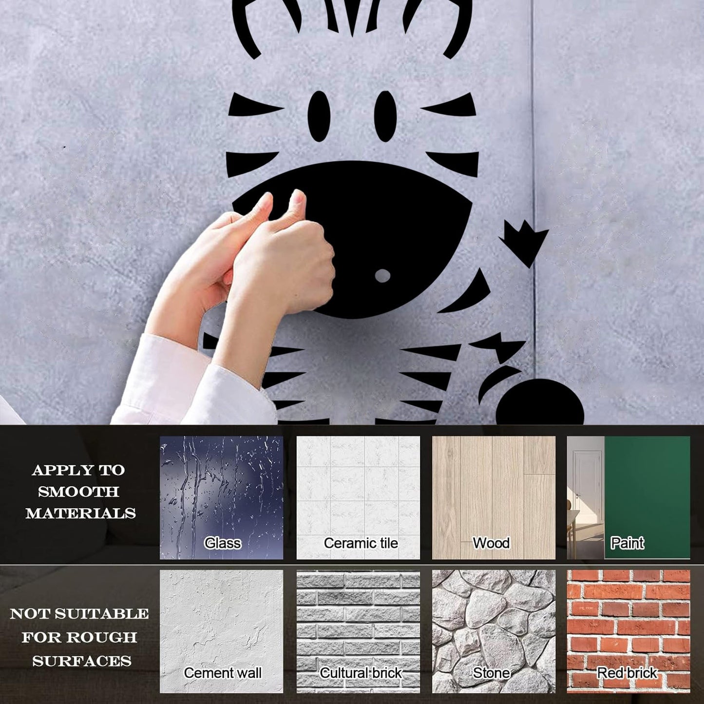 Wall Vinyl Sticker Decor Zebra Animal Funny Kids Children Do Not Damage The Wall Surface