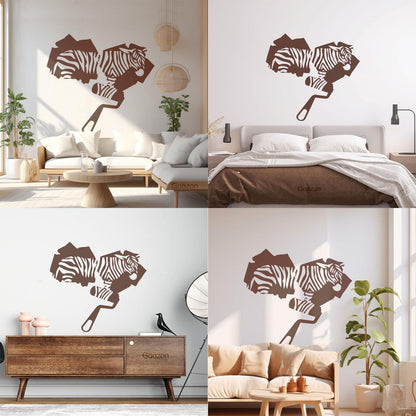 Zebra Animal Fine Carving Stickers Multi Color Selection