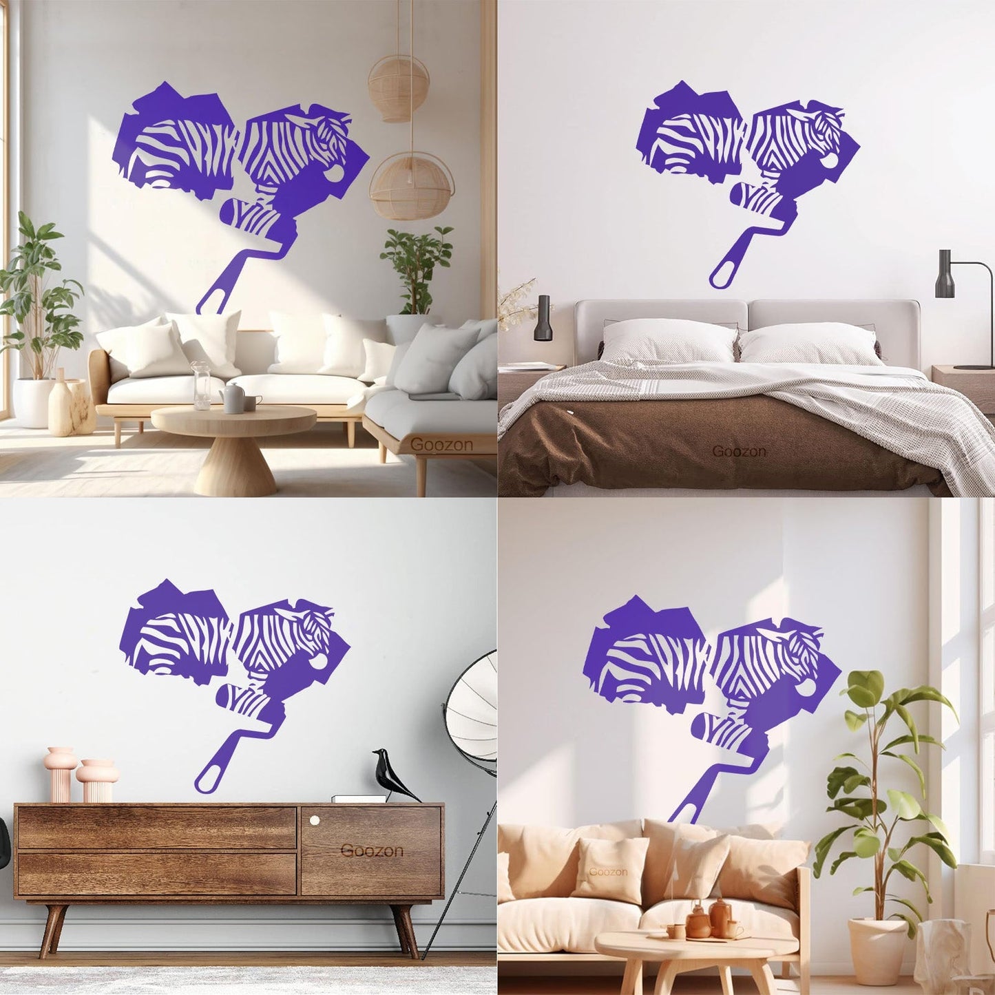 Zebra Animal Fine Carving Stickers Multi Color Selection