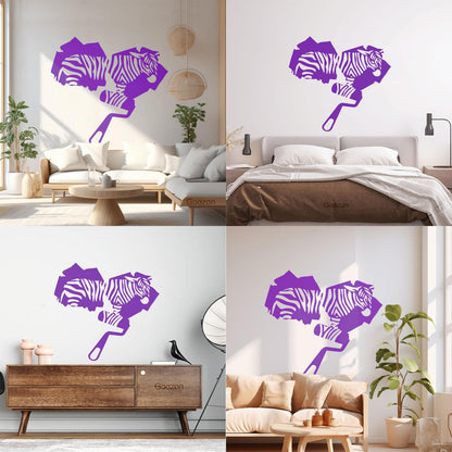 Zebra Animal Fine Carving Stickers Multi Color Selection