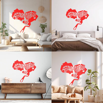 Zebra Animal Fine Carving Stickers Multi Color Selection