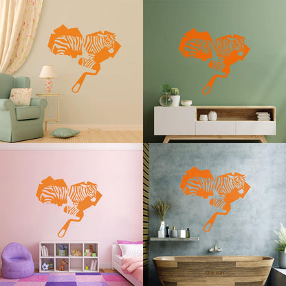 Zebra Animal Fine Carving Stickers Multi Color Selection