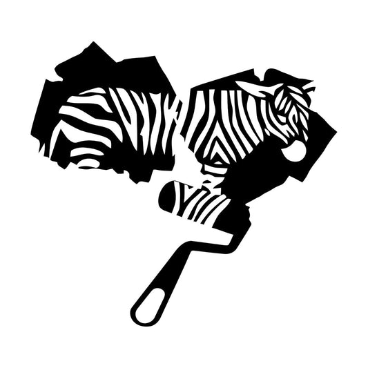 Zebra Animal Fine Carving Stickers Multi Color Selection