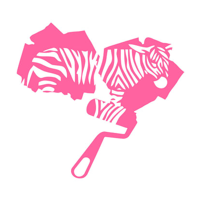 Zebra Animal Fine Carving Stickers Multi Color Selection