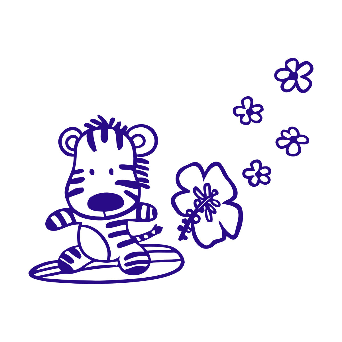 Wall Stickers Zebra Nursery Animal Baby Kids Equipped With Transfer Film Kit