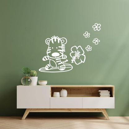 Wall Stickers Zebra Nursery Animal Baby Kids Equipped With Transfer Film Kit