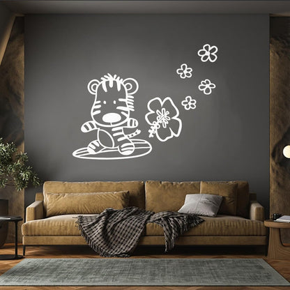 Wall Stickers Zebra Nursery Animal Baby Kids Equipped With Transfer Film Kit