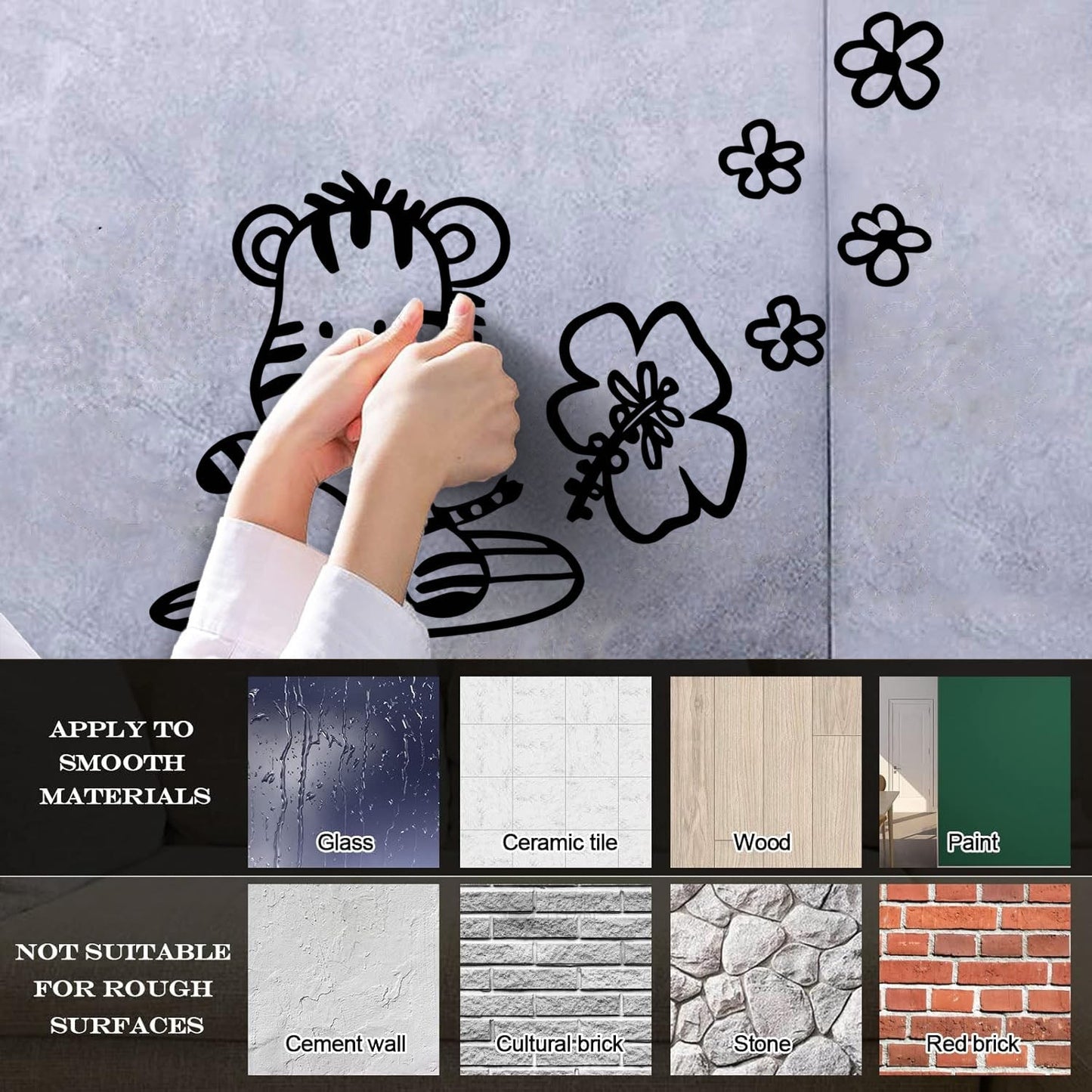 Wall Stickers Zebra Nursery Animal Baby Kids Equipped With Transfer Film Kit