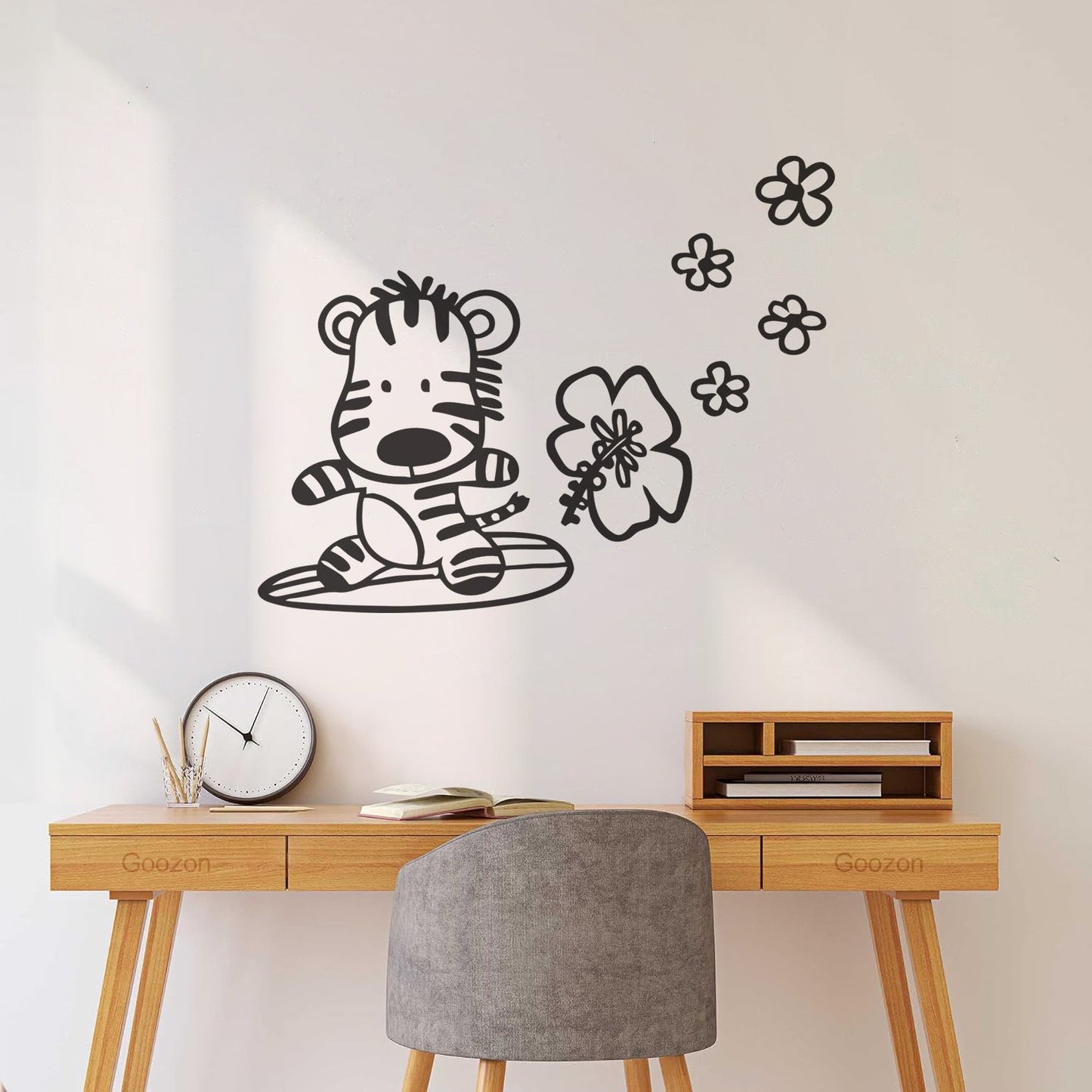 Wall Stickers Zebra Nursery Animal Baby Kids Equipped With Transfer Film Kit