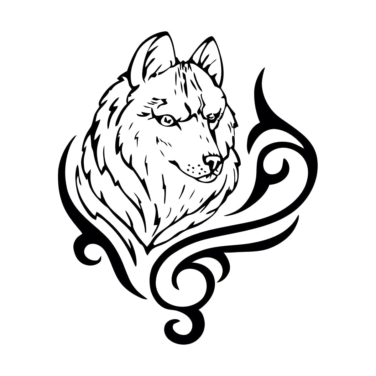 Vinyl Art Sticker Wolf Animal Predator Tribal Art Mural Painting