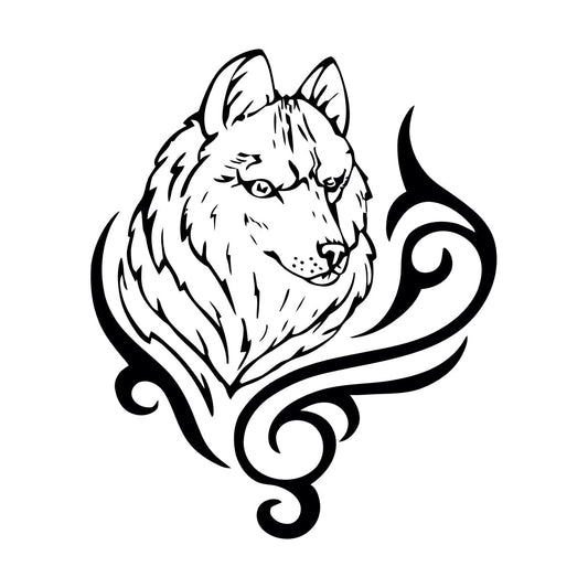 Vinyl Art Sticker Wolf Animal Predator Tribal Art Mural Painting