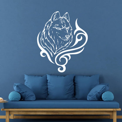 Vinyl Art Sticker Wolf Animal Predator Tribal Art Mural Painting