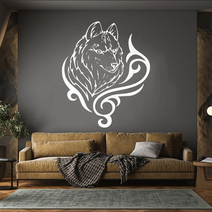 Vinyl Art Sticker Wolf Animal Predator Tribal Art Mural Painting