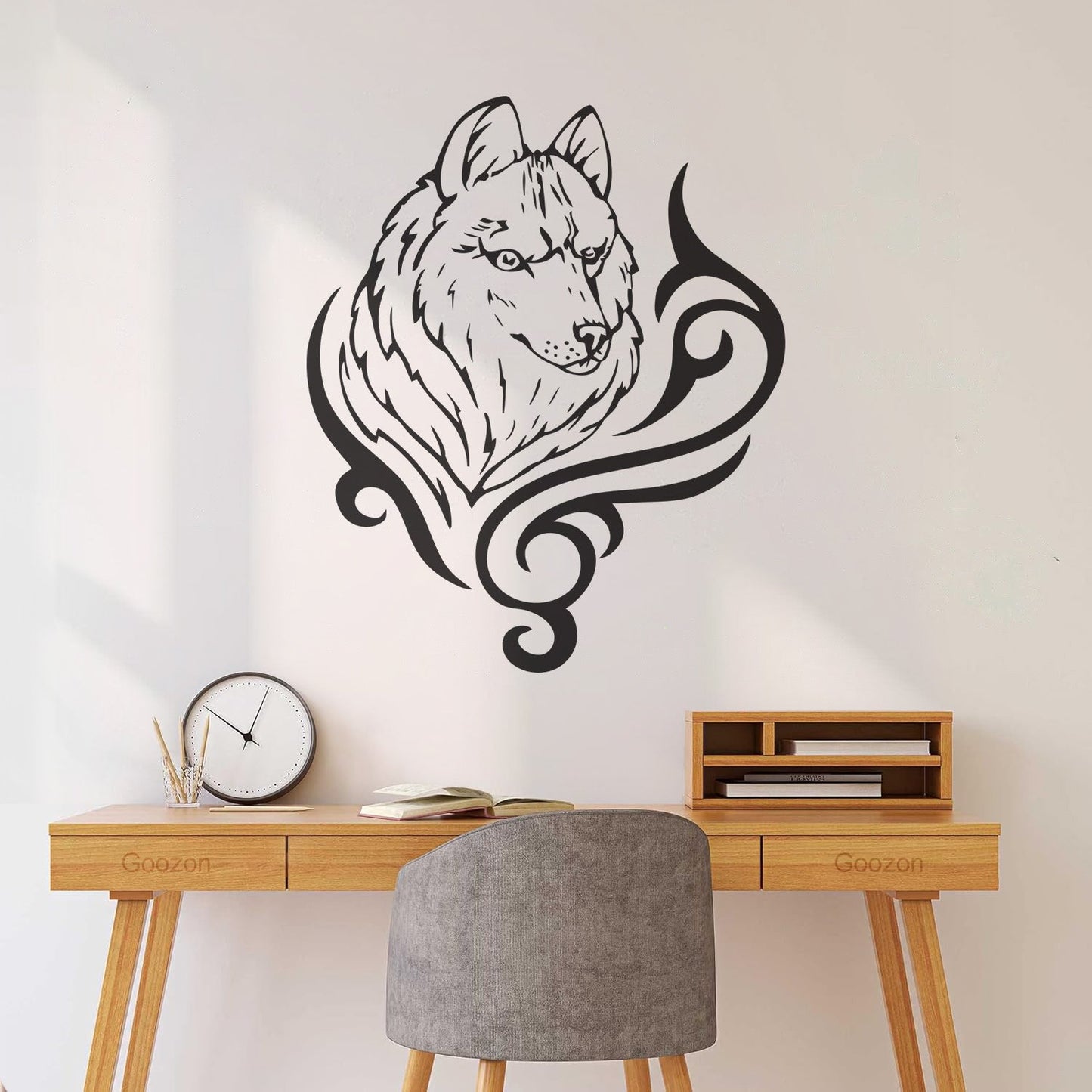 Vinyl Art Sticker Wolf Animal Predator Tribal Art Mural Painting