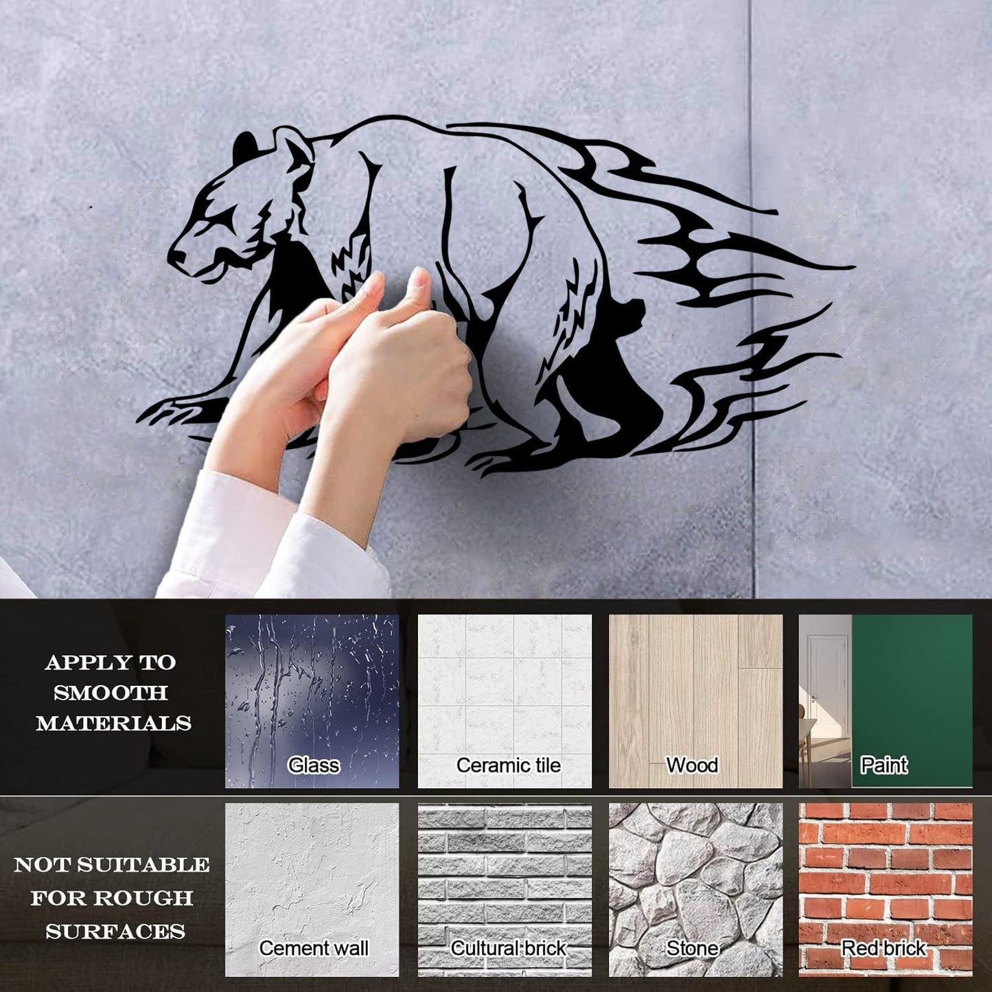 Lettering Stickers Animals Bear Aggressive Predator Personalized Customization