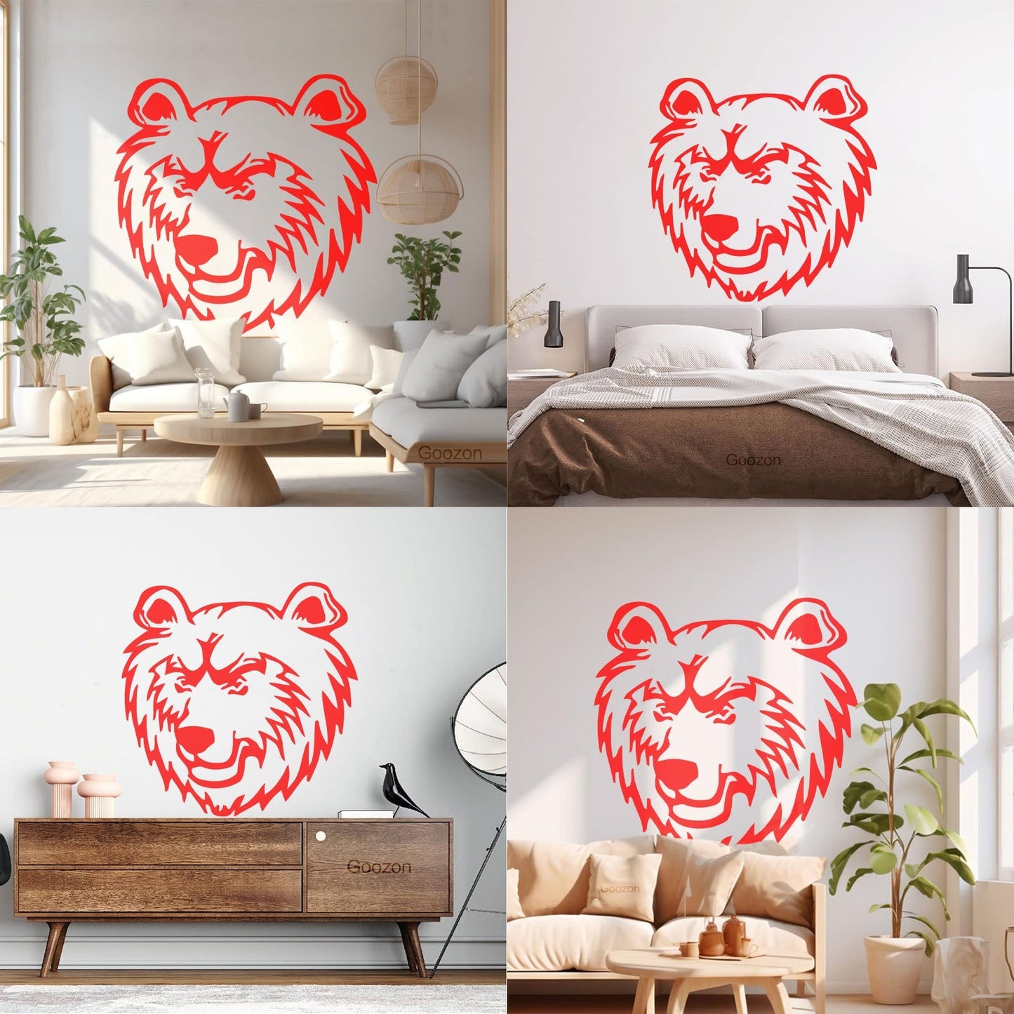 Vinyl Wall Decals Bear Head Predator Animal Car Body Decoration