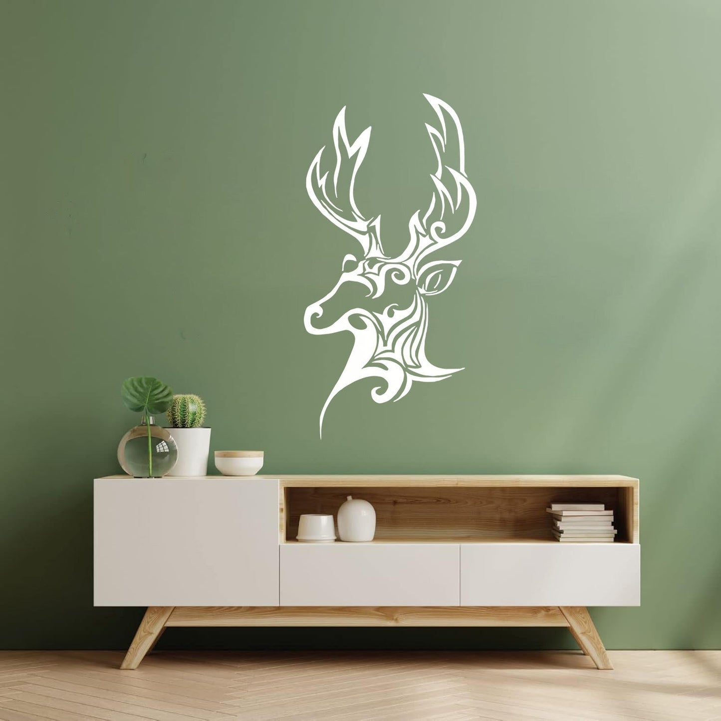 Fine Carving Decals Deer Hunting Trophy Animal Head Patterns Do Not Damage The Wall Surface