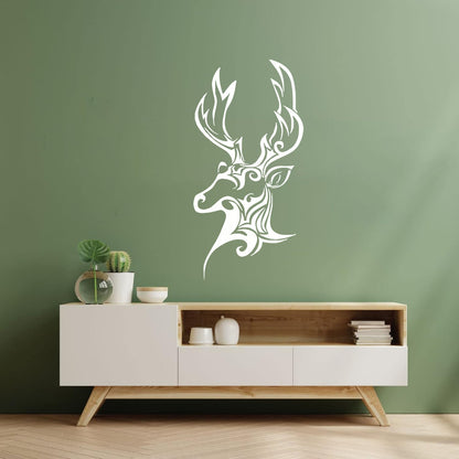 Fine Carving Decals Deer Hunting Trophy Animal Head Patterns Do Not Damage The Wall Surface