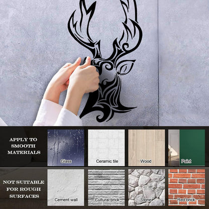 Fine Carving Decals Deer Hunting Trophy Animal Head Patterns Do Not Damage The Wall Surface