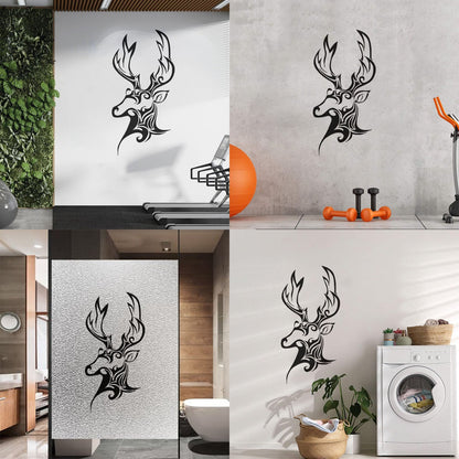 Fine Carving Decals Deer Hunting Trophy Animal Head Patterns Do Not Damage The Wall Surface