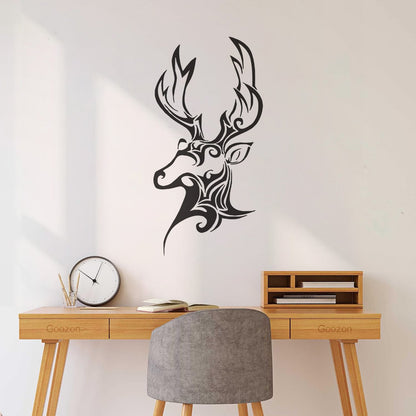 Fine Carving Decals Deer Hunting Trophy Animal Head Patterns Do Not Damage The Wall Surface