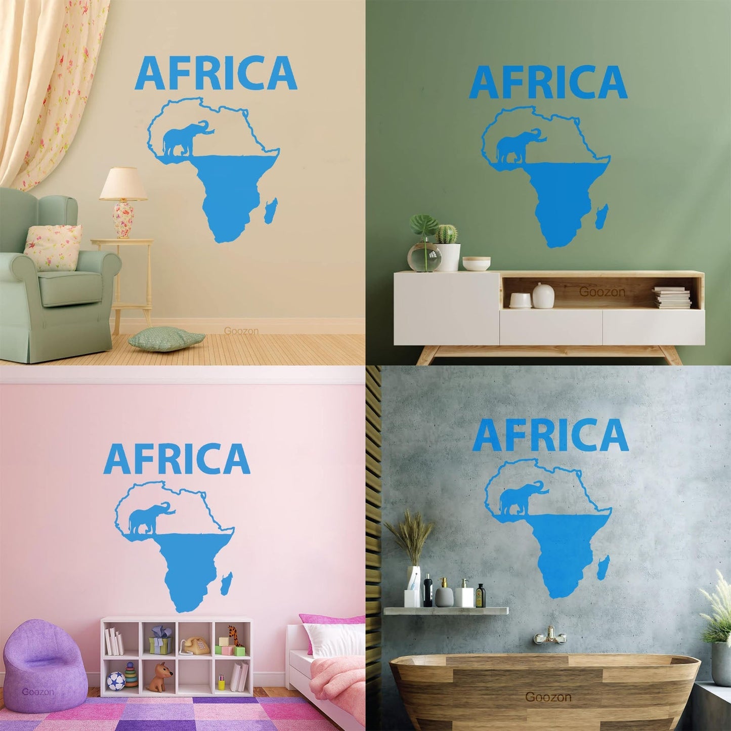 Africa Elephant Jungle Wild Animals Home Vinyl Wall Decals Can Modify And Add Information