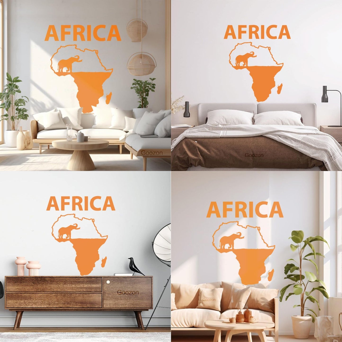 Africa Elephant Jungle Wild Animals Home Vinyl Wall Decals Can Modify And Add Information