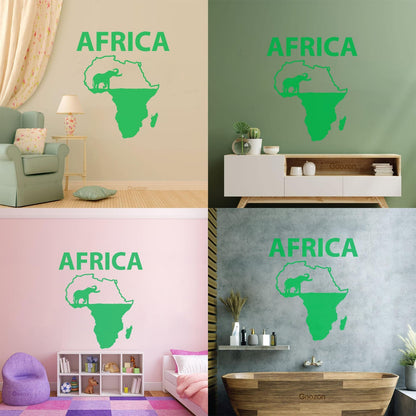 Africa Elephant Jungle Wild Animals Home Vinyl Wall Decals Can Modify And Add Information