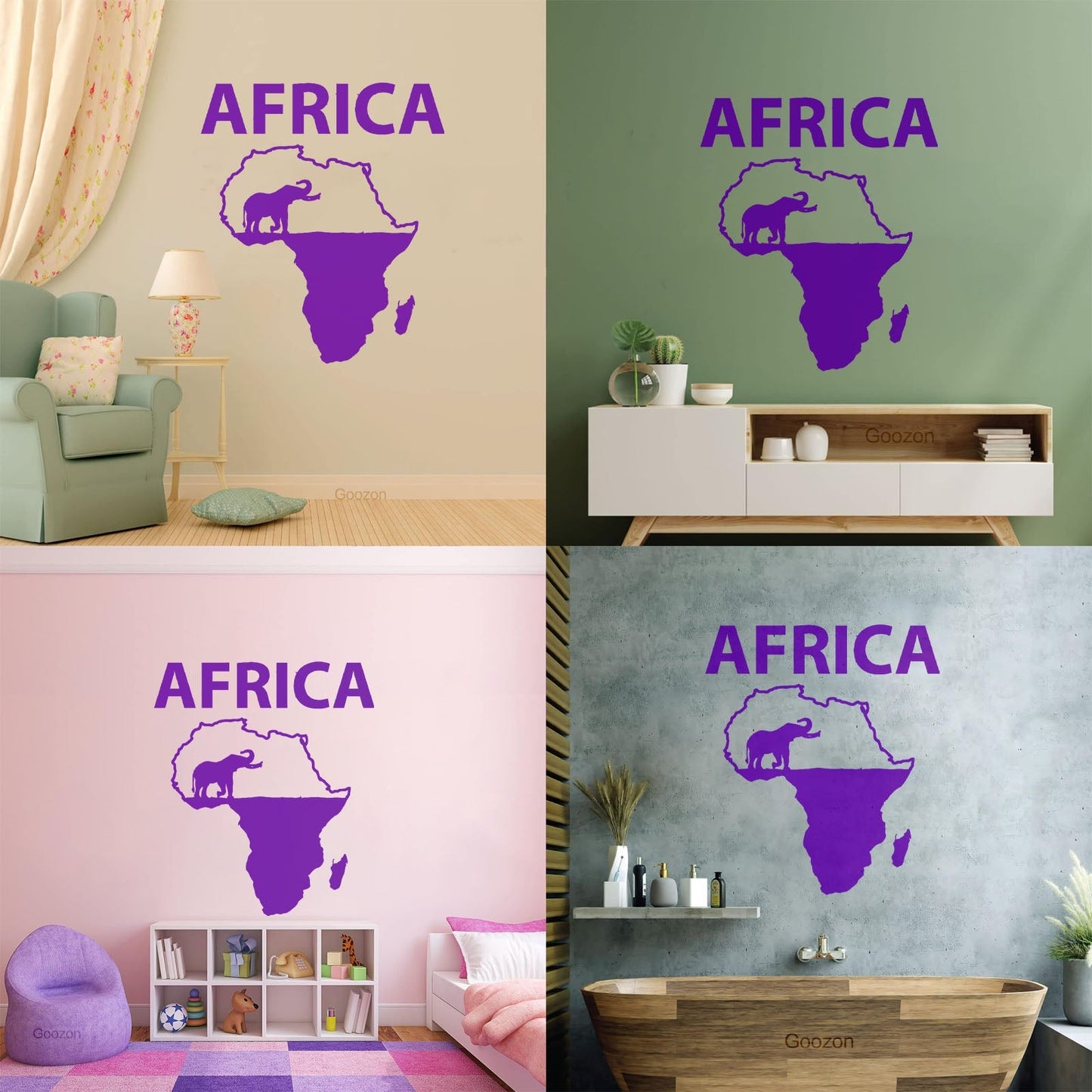 Africa Elephant Jungle Wild Animals Home Vinyl Wall Decals Can Modify And Add Information