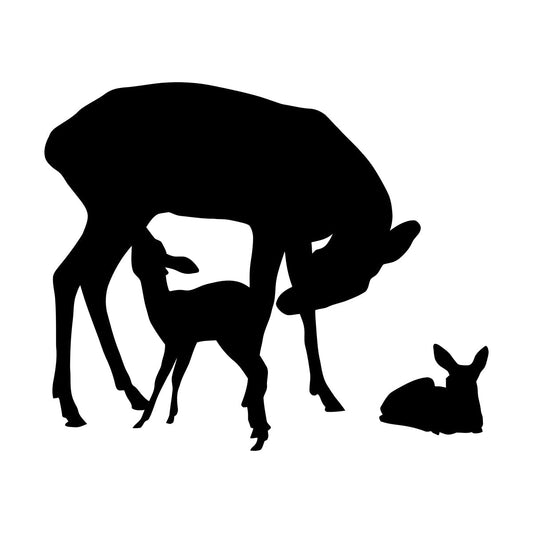Mural And Wall Vinyl Decal Deer Baby Family Animals Forest Home Wall Beautification