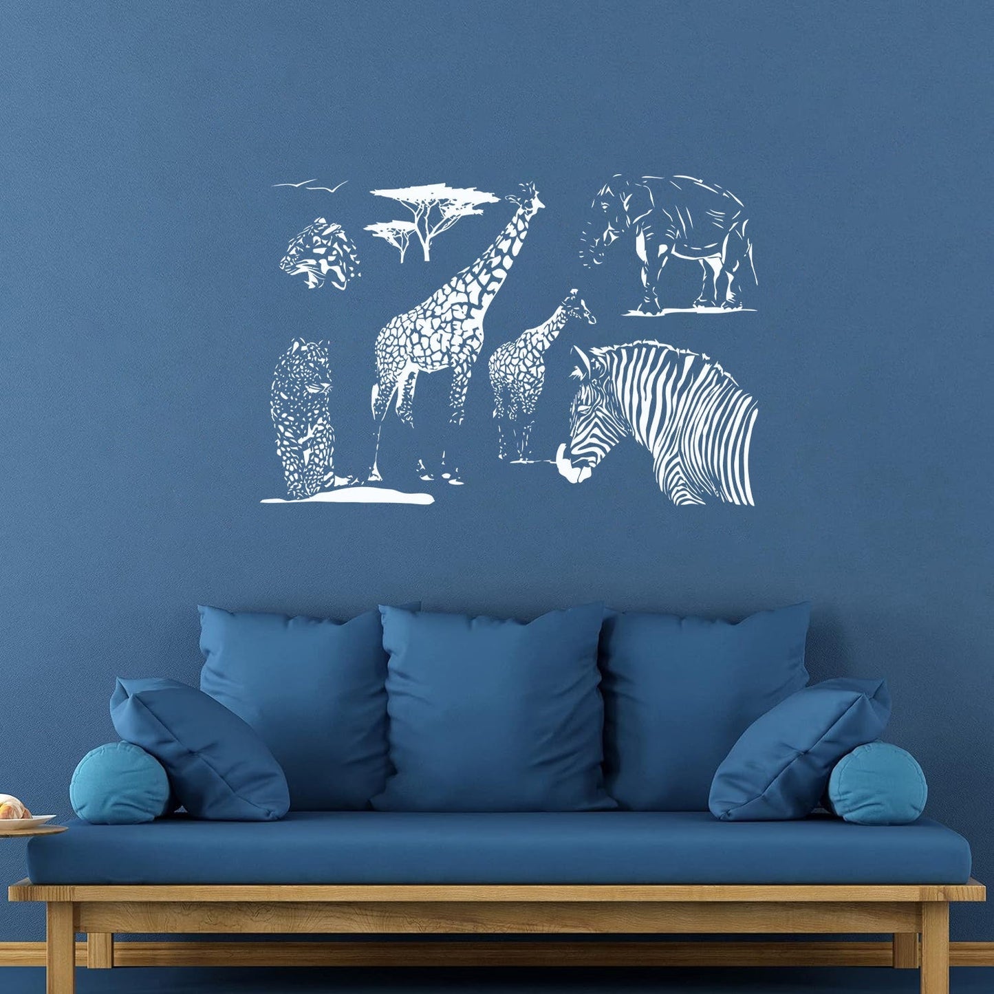 Wall Vinyl Sticker Decor African Animals Giraffe Zebra Tiger Lion Jungle Window Decals