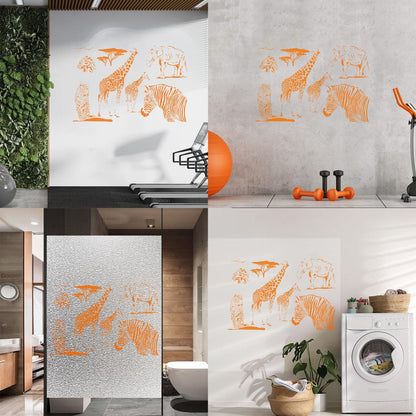 Wall Vinyl Sticker Decor African Animals Giraffe Zebra Tiger Lion Jungle Window Decals