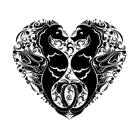 Heart Of Couple Seahorses Beautiful Sea Animals Engraving Decals It Won'T Fall Off