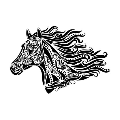 Mural And Wall Vinyl Decal Horse Floral Pattern Animal Talisman Personalized Customization