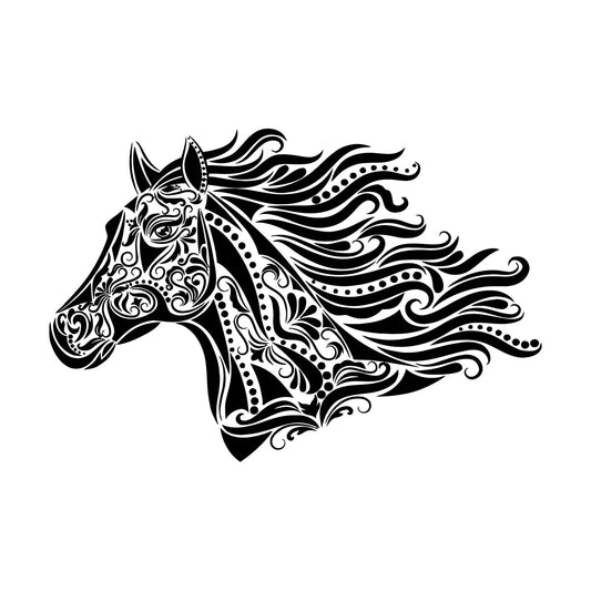 Mural And Wall Vinyl Decal Horse Floral Pattern Animal Talisman Personalized Customization