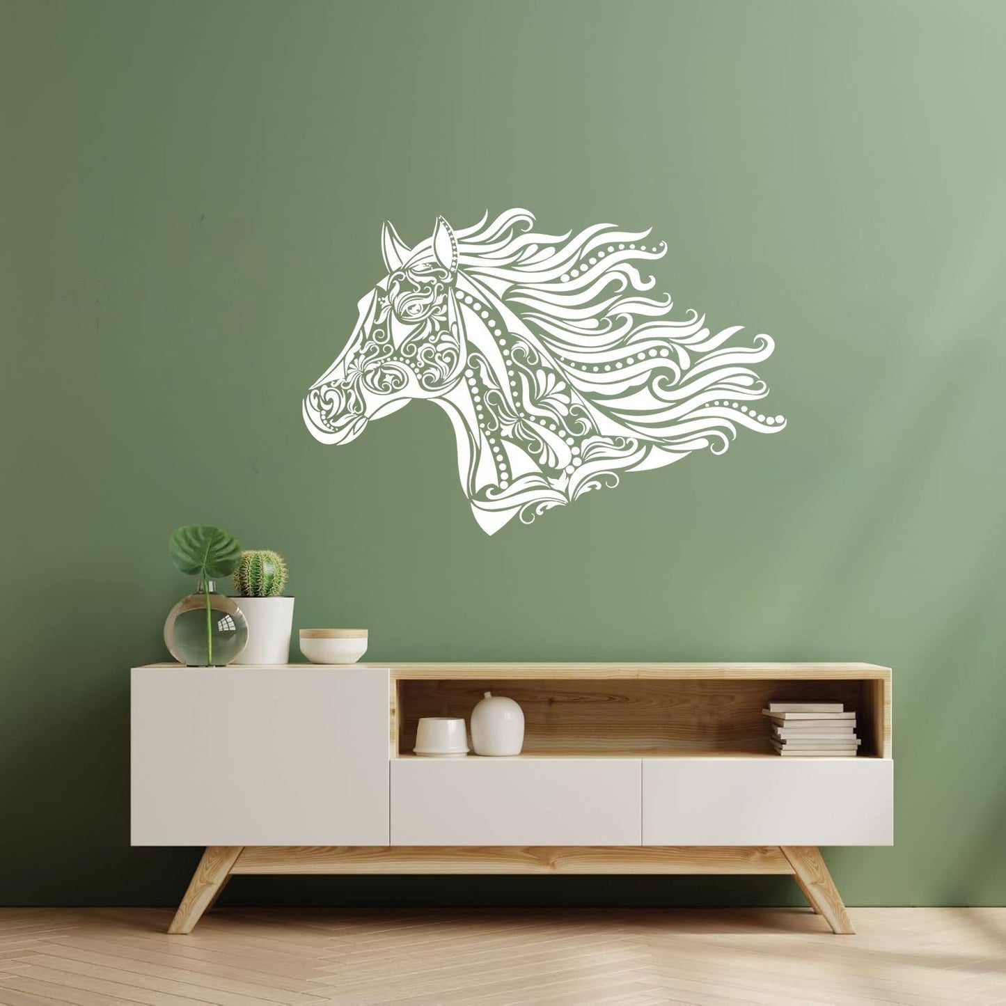 Mural And Wall Vinyl Decal Horse Floral Pattern Animal Talisman Personalized Customization