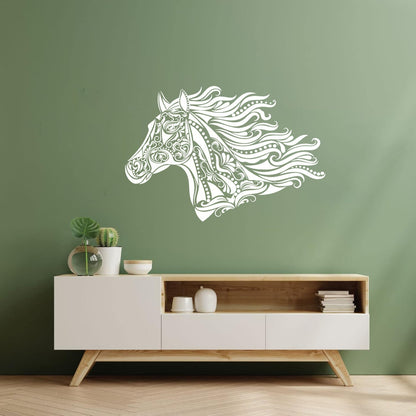 Mural And Wall Vinyl Decal Horse Floral Pattern Animal Talisman Personalized Customization