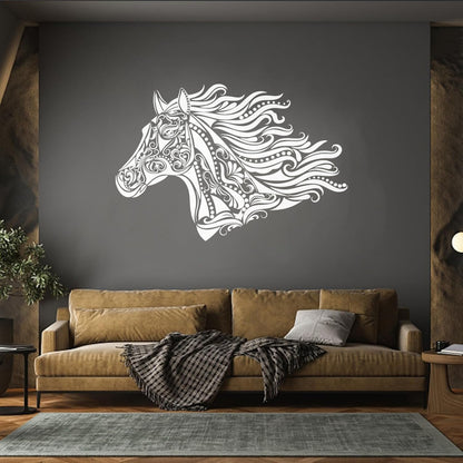 Mural And Wall Vinyl Decal Horse Floral Pattern Animal Talisman Personalized Customization